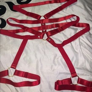 Red rave garter belt
